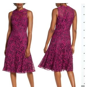 Eliza J Floral Lace Fit & Flare Dress